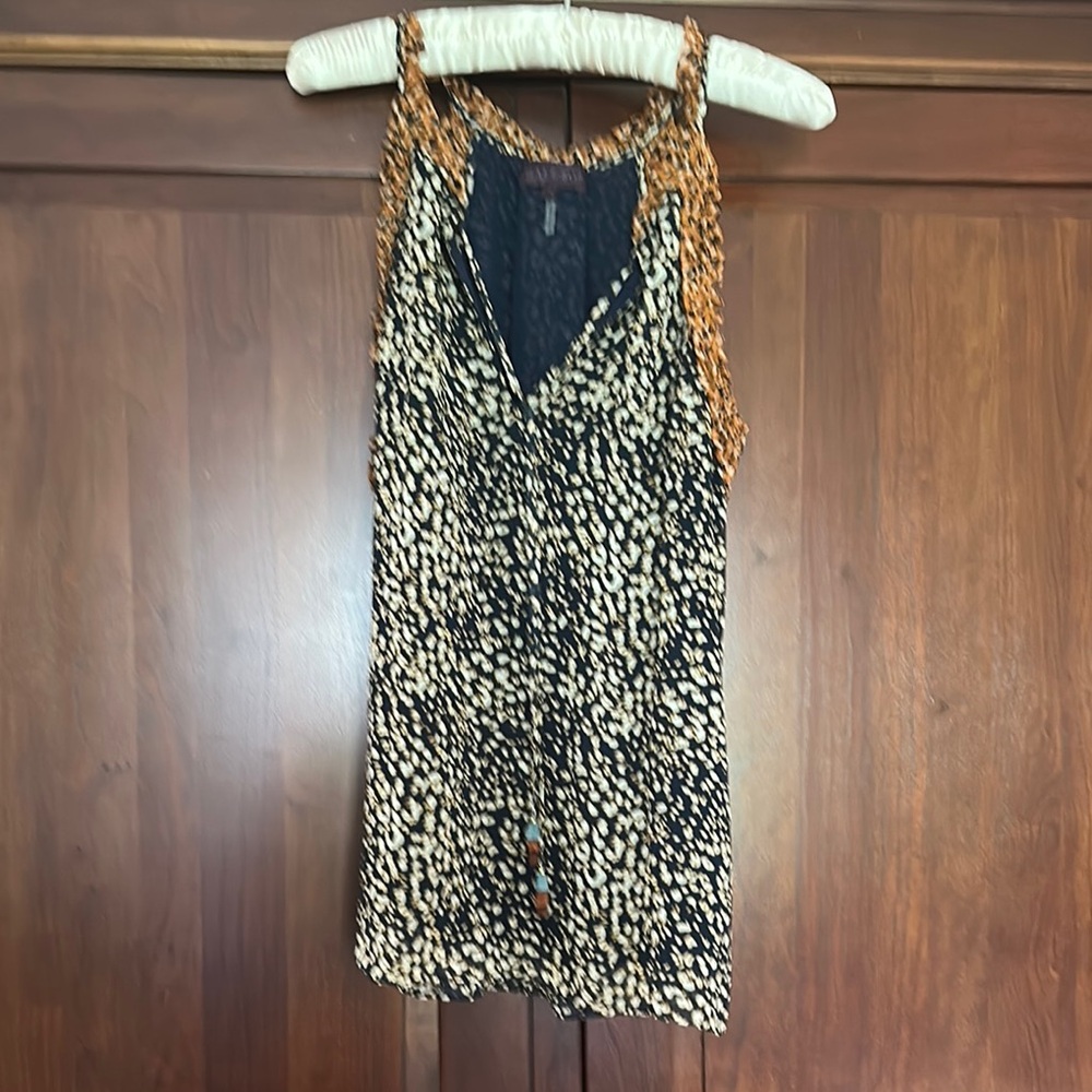 Hale Bob Black and Tan Tank Top